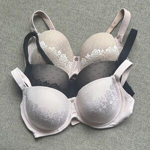 Soma Lace Detail Bra Set - Black and Cream